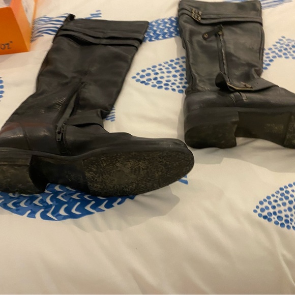 Miz Mooz Womens Kellen tall pull on black leather boots size 11 - Picture 6 of 12